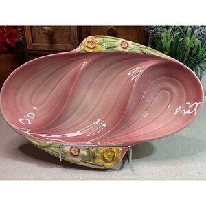 Shorter & Sons Divided  Relish Serving Platter Rose Bouquet Hand Painted England